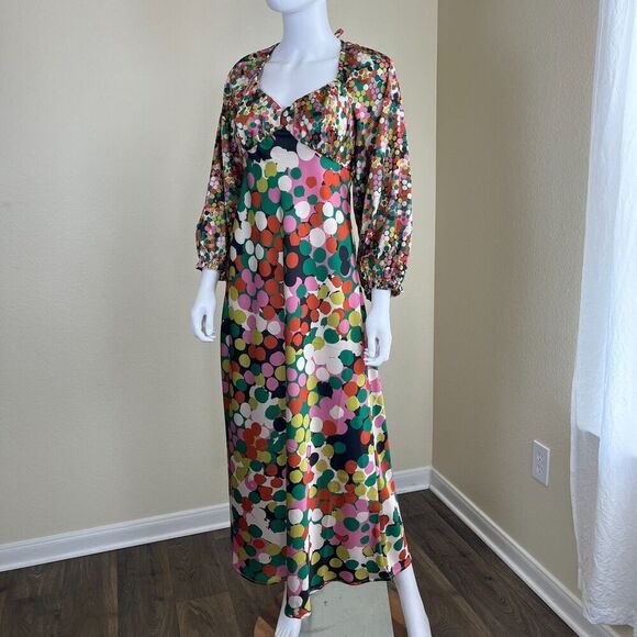 Anthropologie Porridge Women's Size S Polka Dots Maxi Dress Party Boho Vacation - Picture 13 of 17